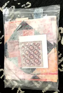 Vtg KIT WILMINGTON Pink Wall Hanging BATIK Finished QUILT TOP 42X51 Do Si Do - Picture 1 of 10