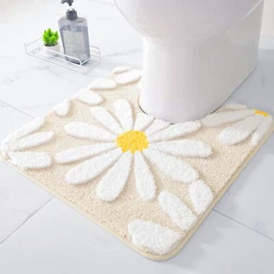 Alfombra de contorno de baño de microfibra Alfombra de inodoro en forma de U - Picture 1 of 6