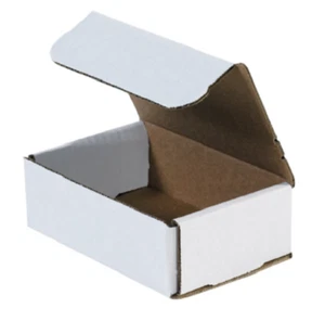 100 Pack 6x4x2 White Corrugated Shipping Mailer Packing Box Boxes 6" x 4" x 2" - Picture 1 of 3