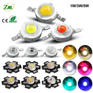 1W 3W 5W LED SMD Chip RGB COB Warm White UV Red Blue Green High Power With PCB - Picture 1 of 4