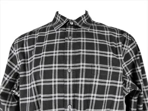 Claiborne Shirt Men’s XL Tall XLT Black Gray Checkered Cotton - Picture 1 of 8