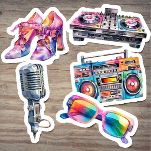 The 80s Retro Vinyl Sticker Pack B, Waterproof, Tear-Resistant, Reusable, Laptop - Picture 1 of 2