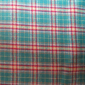 2 yards Silk Fabric Plaid Red, Green Craft Material - Picture 1 of 2