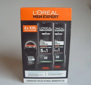 L'Oréal Men Expert 2x 400 ML Shower/Shampoo Pure Carbon + Deo Roll Ball 50ml - Picture 1 of 2