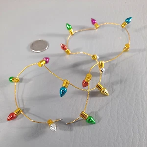 (15 bulbs) Plastic Mini String Lights - Christmas Décor Dollhouse Size - NEW - Picture 1 of 4