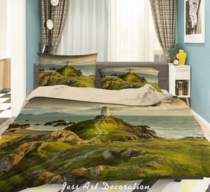 3D Seaside Lighthouse Quilt Cover Set Duvet Cover Bedding Pillowcases - Picture 1 of 6