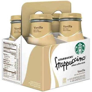 Starbucks Frappuccino Vanilla Chilled Coffee Drink, 9.5 fl oz, 4 Pack - Picture 1 of 4