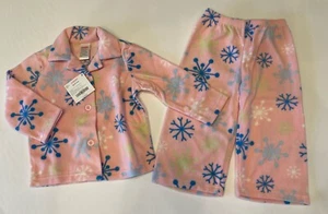 NWT Gymboree Snow Bunny 18-24 Months Cozy Pink Fleece Snowflake Pajamas - Picture 1 of 2