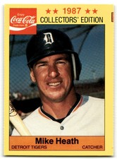 1987 COCA-COLA DETROIT TIGERS MIKE HEATH DETROIT TIGERS #8