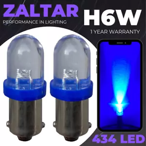 H6w Led Xenon Ice Blue Reversing Light Bulbs 433 434 Bax9s Offset Pins Hid X2 - Picture 1 of 11