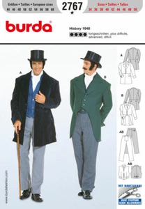 Burda Advanced SEWING PATTERN 2767 Mens Historical Costume 1848, Sizes 34-50 - Picture 1 of 3