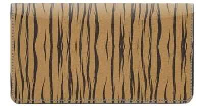 Cubierta de chequera de diseñador Tiger Stripes, ranuras para tarjetas de crédito y bucle para bolígrafo Foto 1 de 4