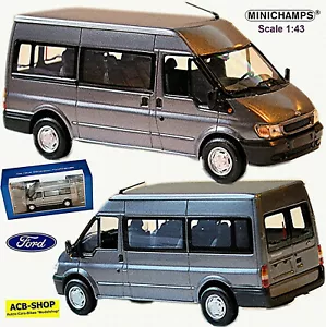 Ford Transit '00 Minibus 2000-06 Gray Metallic 1:43 Minichamps - Picture 1 of 7