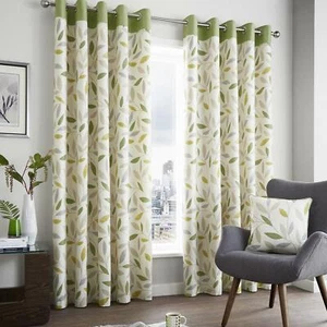 Cortinas para ojales verdes de madera de haya - Imagen 1 de 8