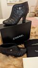 Chanel Booties Quilted Black Lambskin 38.5