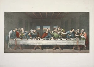 AFT DA VINCI & FOLO Antq&XRare 19thC c1880-95 grabado restringido la última cena - Imagen 1 de 1