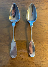 Two Pure Coin Silver Julius Hollister Mid Century Teaspoons