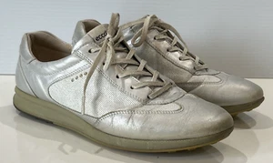 Ecco Women’s Golf Shoes Tour Silver Sparkle Rhinestone Spikeless Leather 41 - Picture 1 of 13