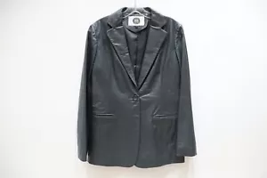 Vintage Alfredo Versace Leater Jacket Blazer Designer Gray One Button Women's 77 - Picture 1 of 12