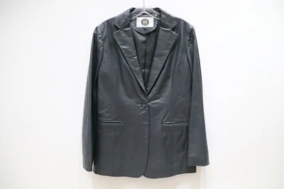 Chaqueta Blazer De Colección Alfredo Versace Cuero Diseñador Gris Un Botón Para Mujer 77 Foto 1 de 4