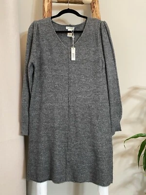 MAX STUDIO Para Mujer Gris Suéter Tejido Túnica Vestido Mangas Globo Carrera Talla L Foto 1 de 4