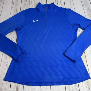 Nike DriFit Activewear Running 1/2 Zip Pullover Shirt Jacket Womens Large Blue - Picture 1 of 9