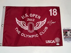 Webb Simpson Signed  Autographed 2012 US Open flag JSA COA - Olympic Club Winner - Picture 1 of 5