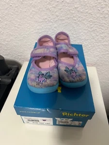Pantoffeln Hausschuhe Richter lila Einhorn Pegasus Gr. 25 - Bild 1 von 7