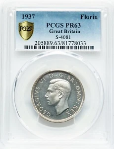 England - 1937 George VI - Proof Florin - PCGS PR63 - LOOKS FAR SUPERIOR & CAMEO - Picture 1 of 3