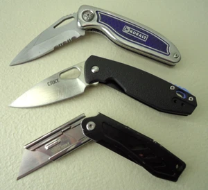 Used Folding Knife LOT : CRKT 5390, Kobalt & HyperTough - Picture 1 of 12