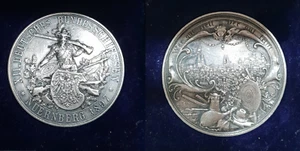 Nürnberg 1897 Silber unc Schießmedaille Stadtansicht Jaeger Jäger Deutschland selten - Bild 1 von 10