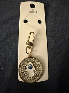 Hamsa Handtasche Anhänger oder Reißverschluss Krawatte vergoldet weiß Hand - Bild 1 von 6