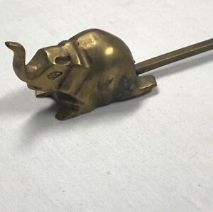 Vintage Brass HAPPY ELEPHANT Candle Snuffer 14.5"