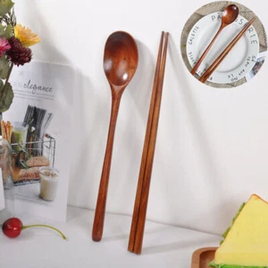 Tableware Wooden Tools Cooking Spoon Fork Kitchen Soup-Teaspoon  Bamboo Utensil - Picture 1 of 12