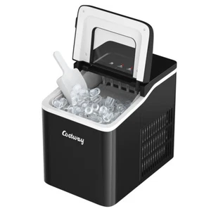 Máquina de cubitos de hielo compacta 26 lb/24 H autolimpiante con cuchara negra - Imagen 1 de 8