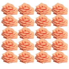 100 Pack Small Artificial Rose Flower Head Wedding Home Decorations 8cm Orange