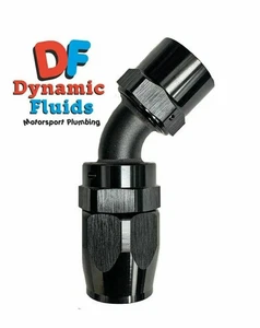 (AN10) -10 10AN 45 Degree Fast Flow Style Fuel / Oil Hose Fitting Rubber-BLACK  - Picture 1 of 1
