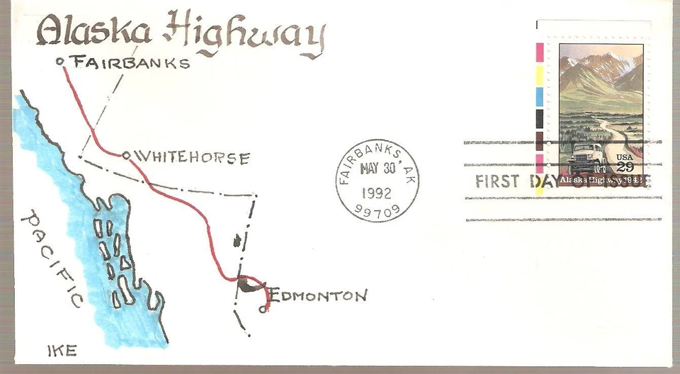 SCOTT# 2635 ALASKA HIGHWAY FDC, JOHN IKE SIGNED - Image 1 of 1
