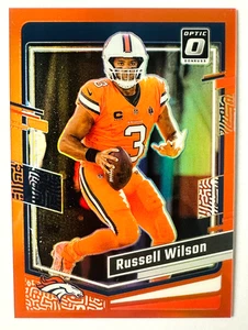 2023 Donruss Optic Russell Wilson ORANGE Prizm Card SP #/249 Broncos Star! - Picture 1 of 3