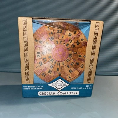 True Genius Grecian Computer Brainteaser Wooden Puzzle 5 Star Difficulty Level - Image 1 of 4
