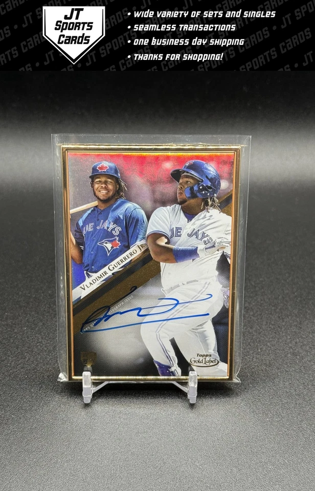 2019 Topps Gold Label Vladimir Guerrero Jr. GLA-VG RC Gold Framed Auto Blue Jays - Image 1 of 2