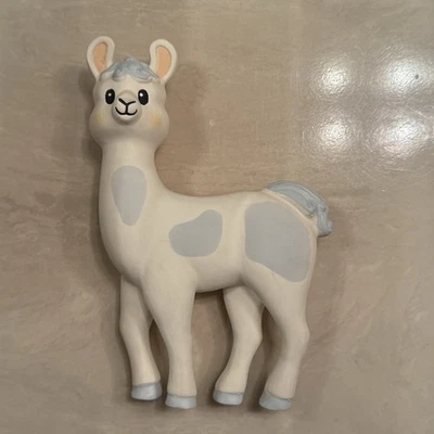 Lil’ Llama Rubber Teething Toy – White & Gray Baby Teether - Image 1 of 2