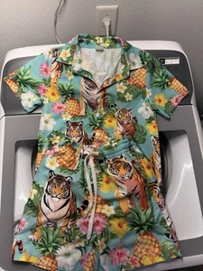 Vintage Murf Wear Hawaiihemd Herren Large Tiki Tropical Hula Print USA Classic - Bild 1 von 5