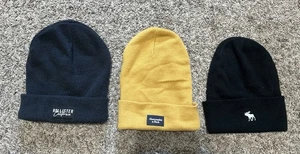 Lot Of 3 ~ Abercrombie & Fitch & Hollister Beanie Winter Hats - Picture 1 of 7