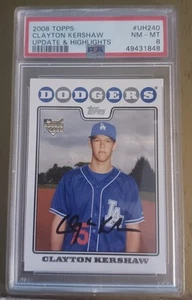 2008 Topps Updates & Highlights - Clayton Kershaw #UH240 (RC) PSA 8 - Picture 1 of 2
