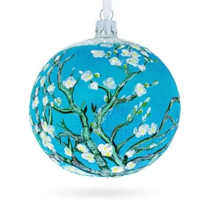1890 'Branches Almond Blossom' by Vincent Van Gogh Glass Ball Ornament 4 Inches - Picture 1 of 4