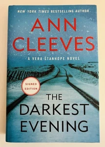 Ann Cleeves SIGNED The Darkest Evening Hardcover First Edition Vera Stanhope - Picture 1 of 7