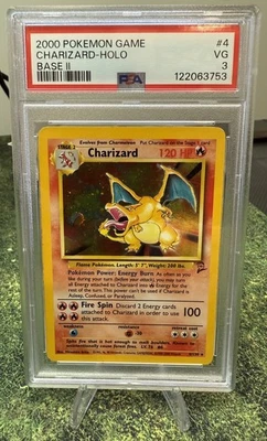 2000 Pokemon | Charizard 4/130 Base Set 2 Holo Vintage PSA 3 - Image 1 of 2