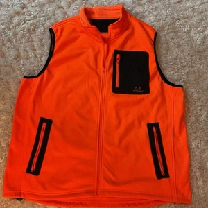 Mens Realtree Hunting Vest Safety Orange Sleeveless Pockets Sz 3XL EXCELLENT! - Picture 1 of 9