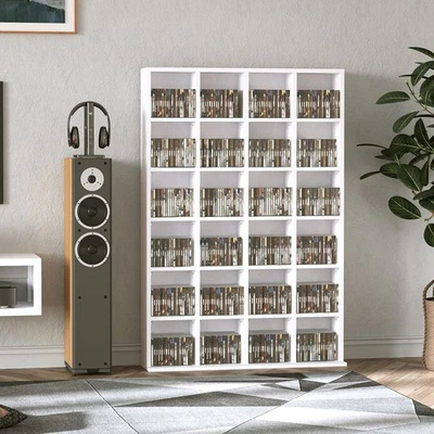 456CD/336DVD Media Storage Shelf with Adjustable Shelves, 89 x 130.5 cm, White - Image 1 of 4
